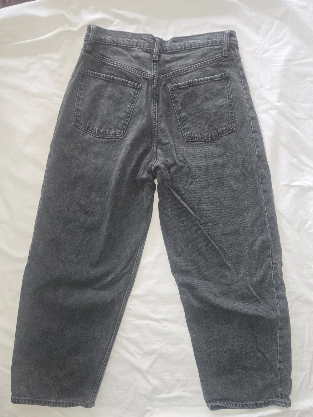 Old Navy Womens High-Waist Barrel Jeans, Black Wash, Size 10